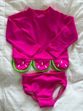 Florence Eiseman Girls Watermelon Rashguard Bikini Hot Bikini Set